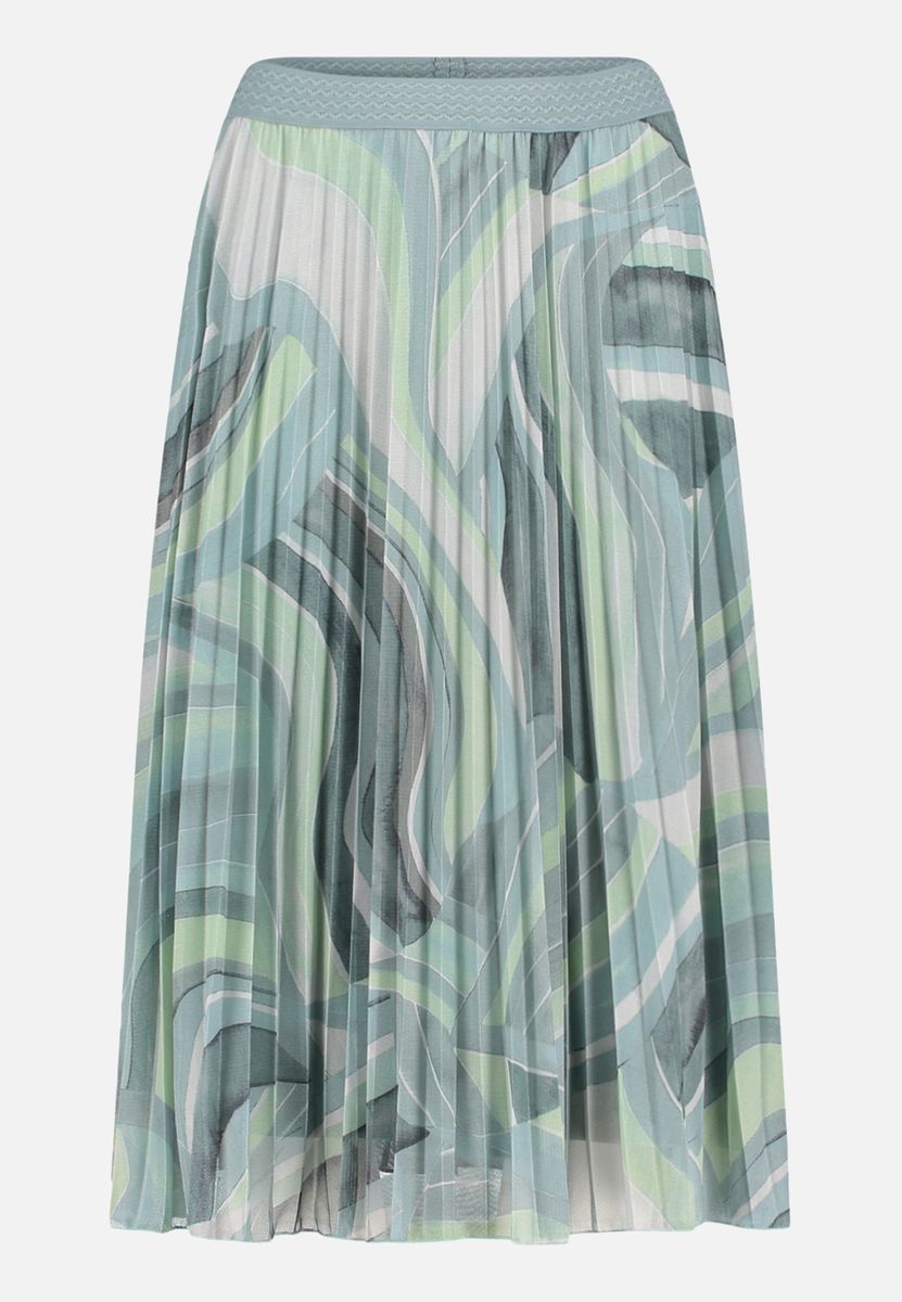 Plissee-Midi-Rock mit abstraktem Muster