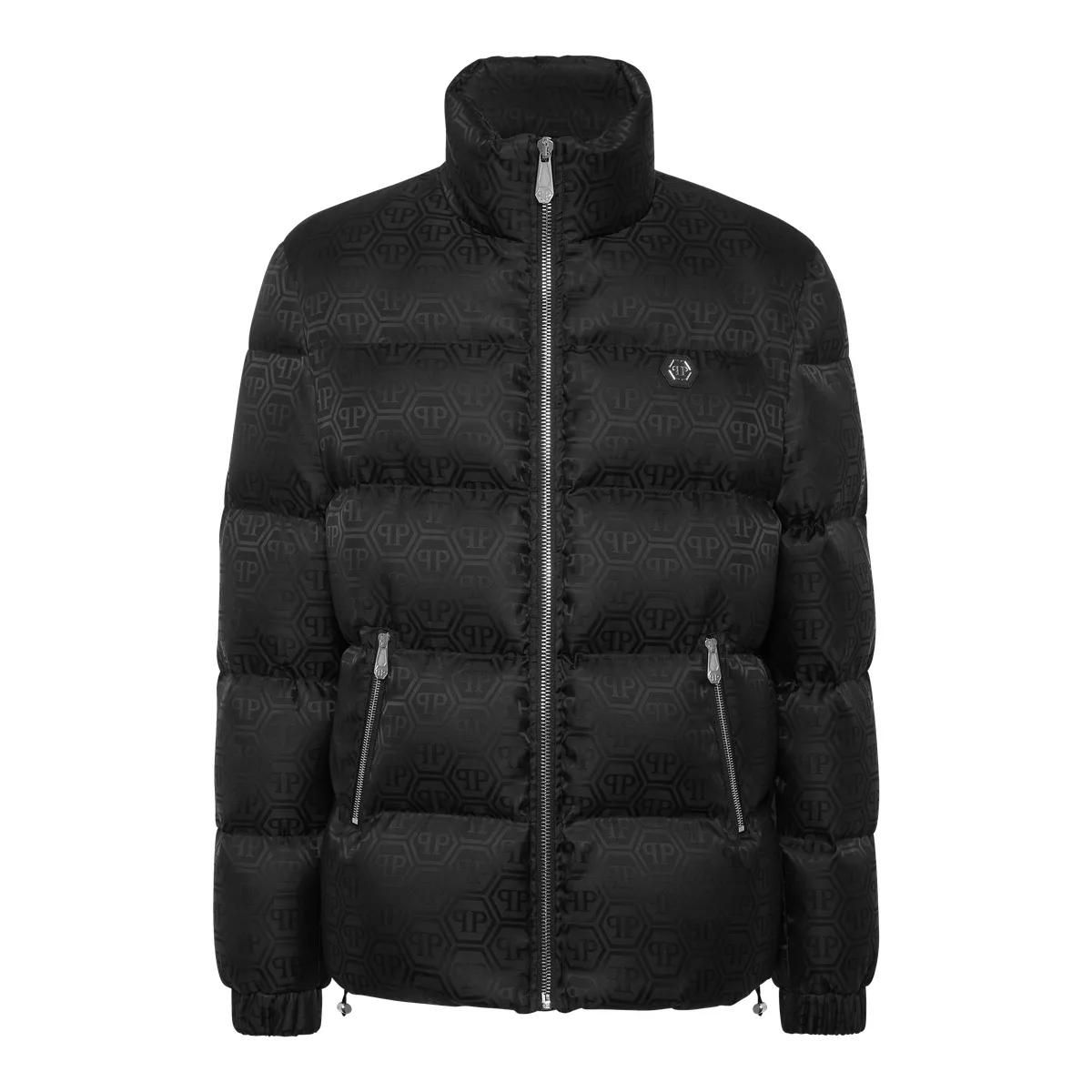 Monogramm-Jacquard-Steppdaunenjacke