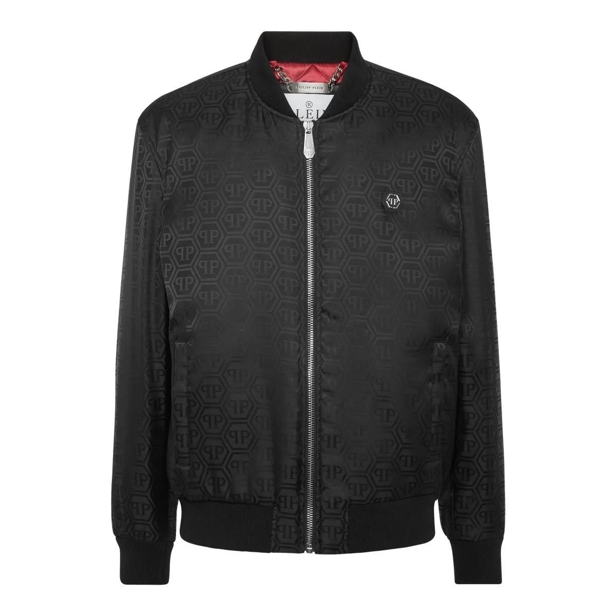 Bomberjacke mit Monogramm-Jacquardmuster