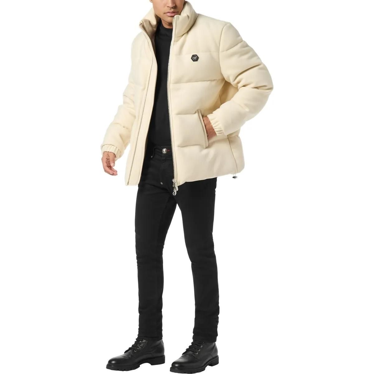 Wattierte Daunenjacke aus Wollmischung