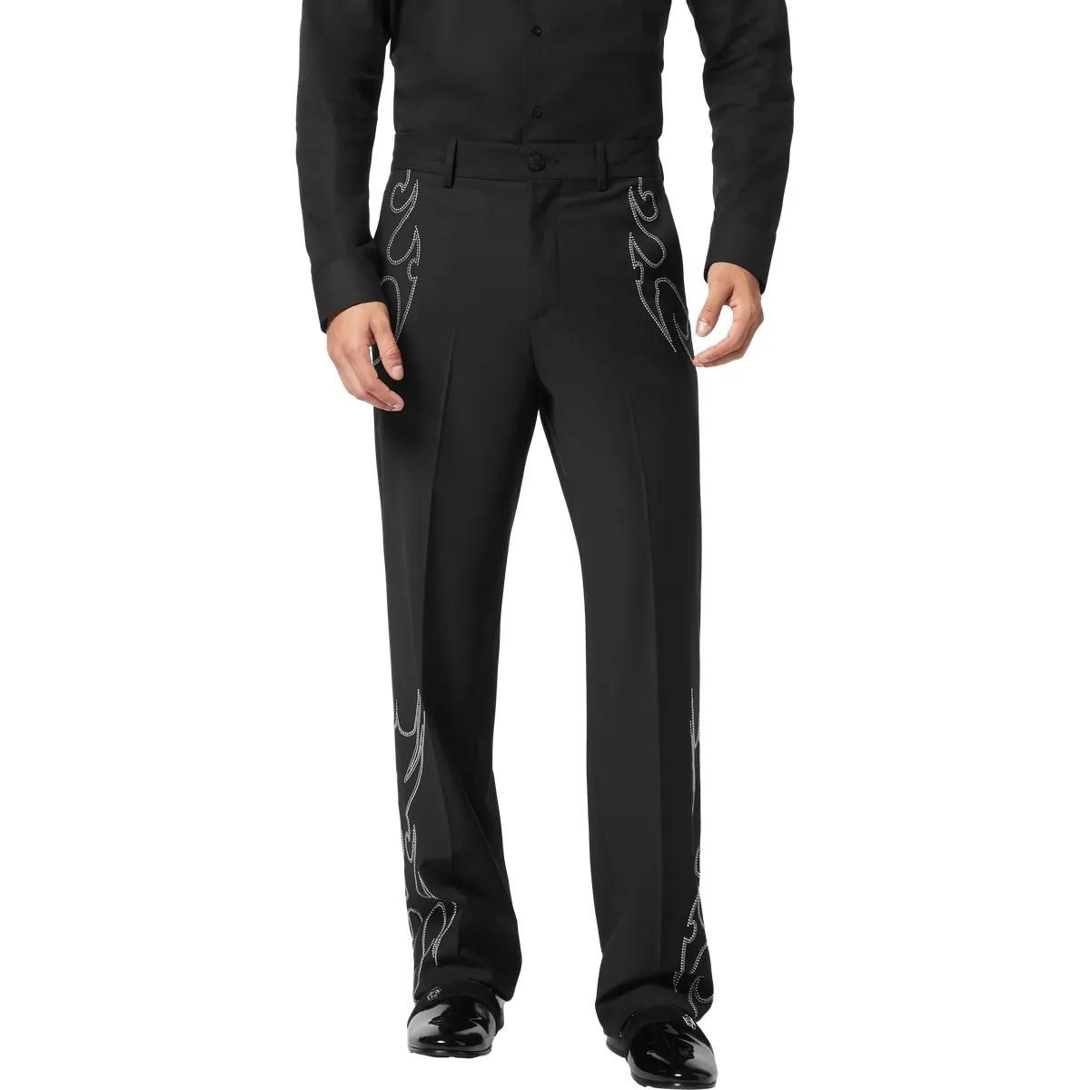 Hose mit Flammenstickerei