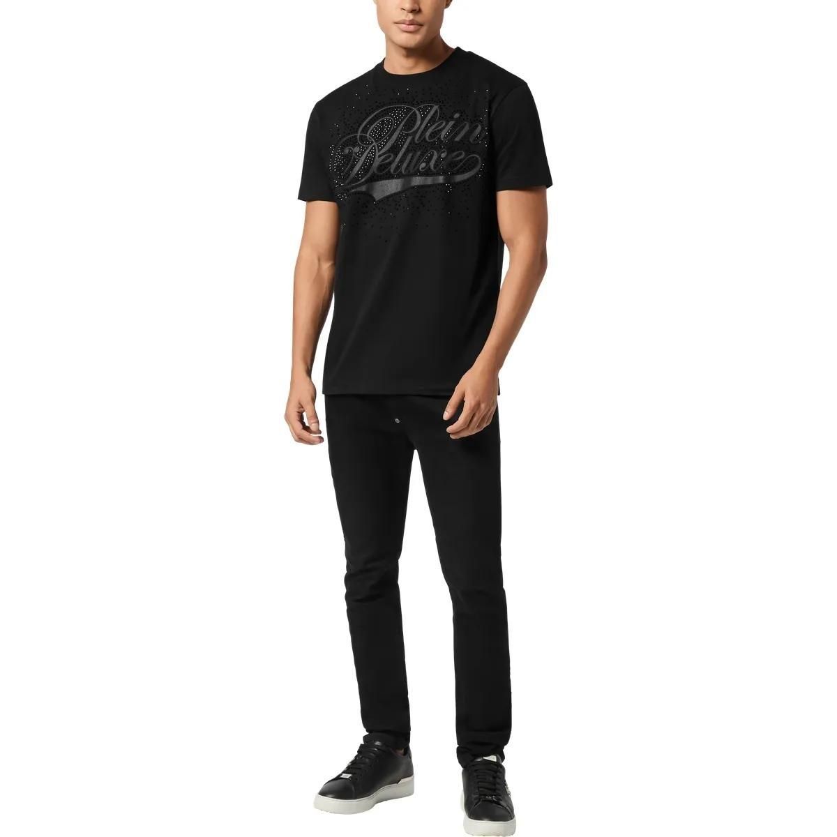 T-Shirt mit Strass-Grafikprint