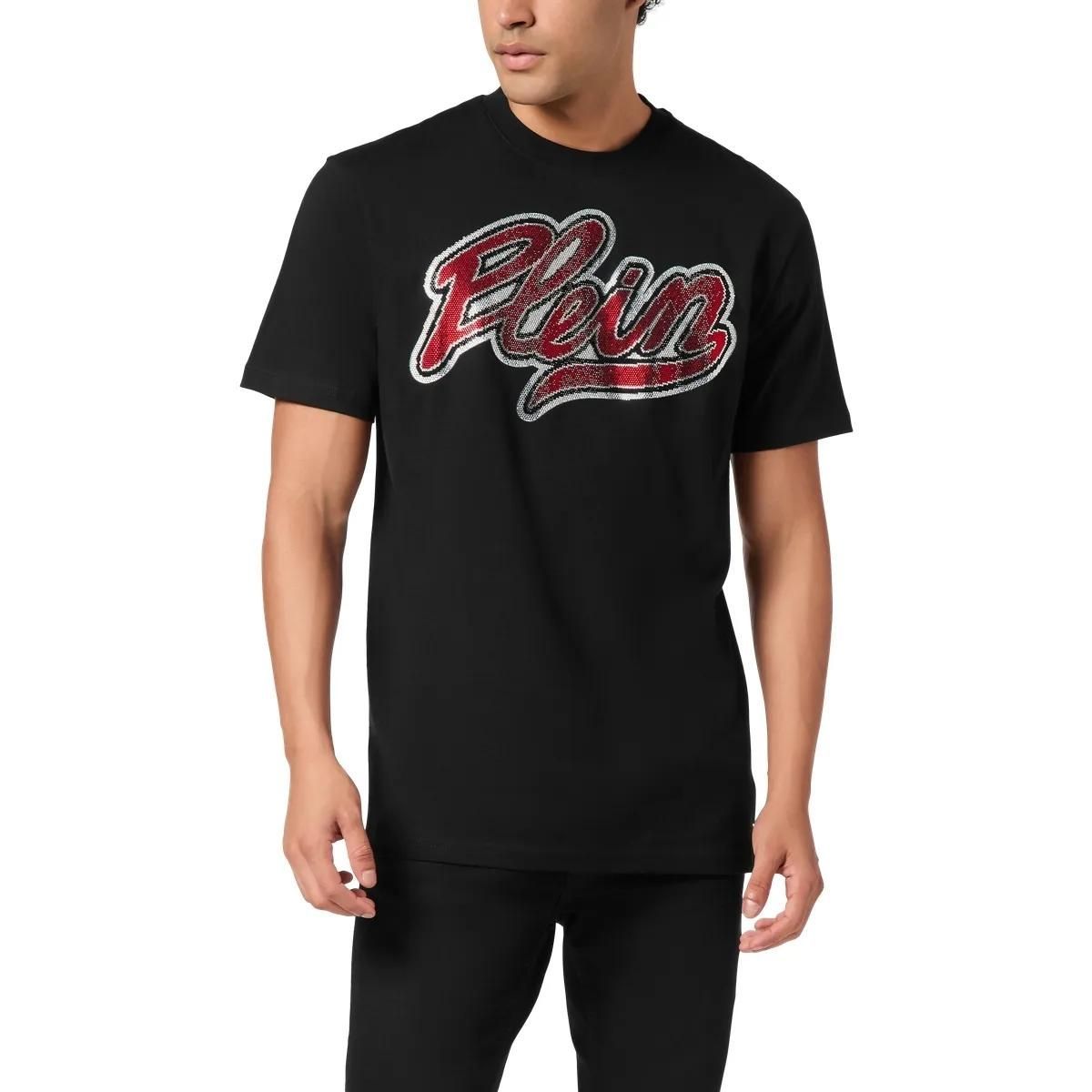 Verziertes T-Shirt mit Grafikdruck und Rundhalsausschnitt