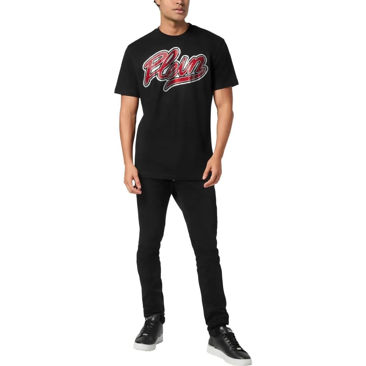 Verziertes T-Shirt mit Grafikdruck und Rundhalsausschnitt