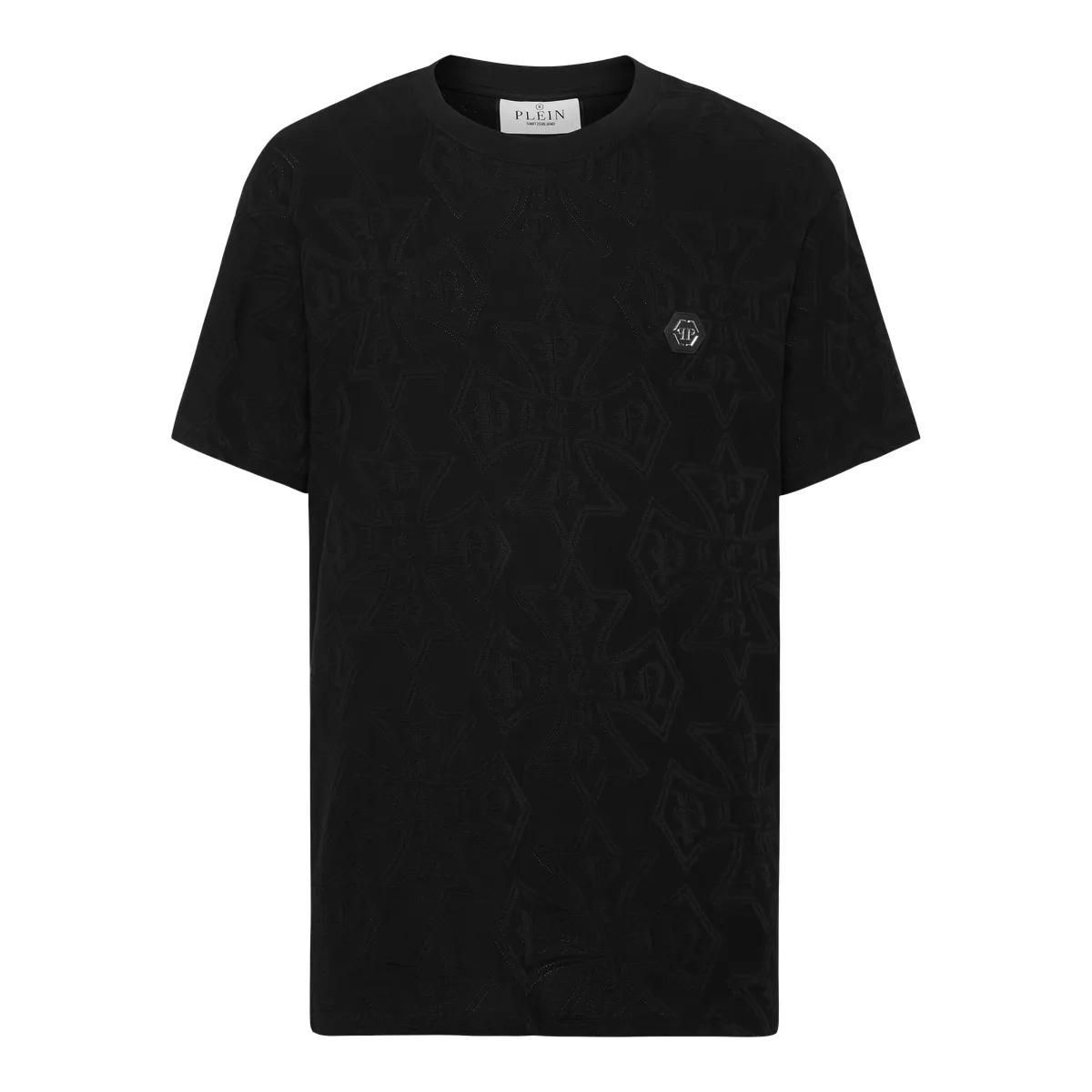 T-Shirt mit Jacquardmuster und Rundhalsausschnitt