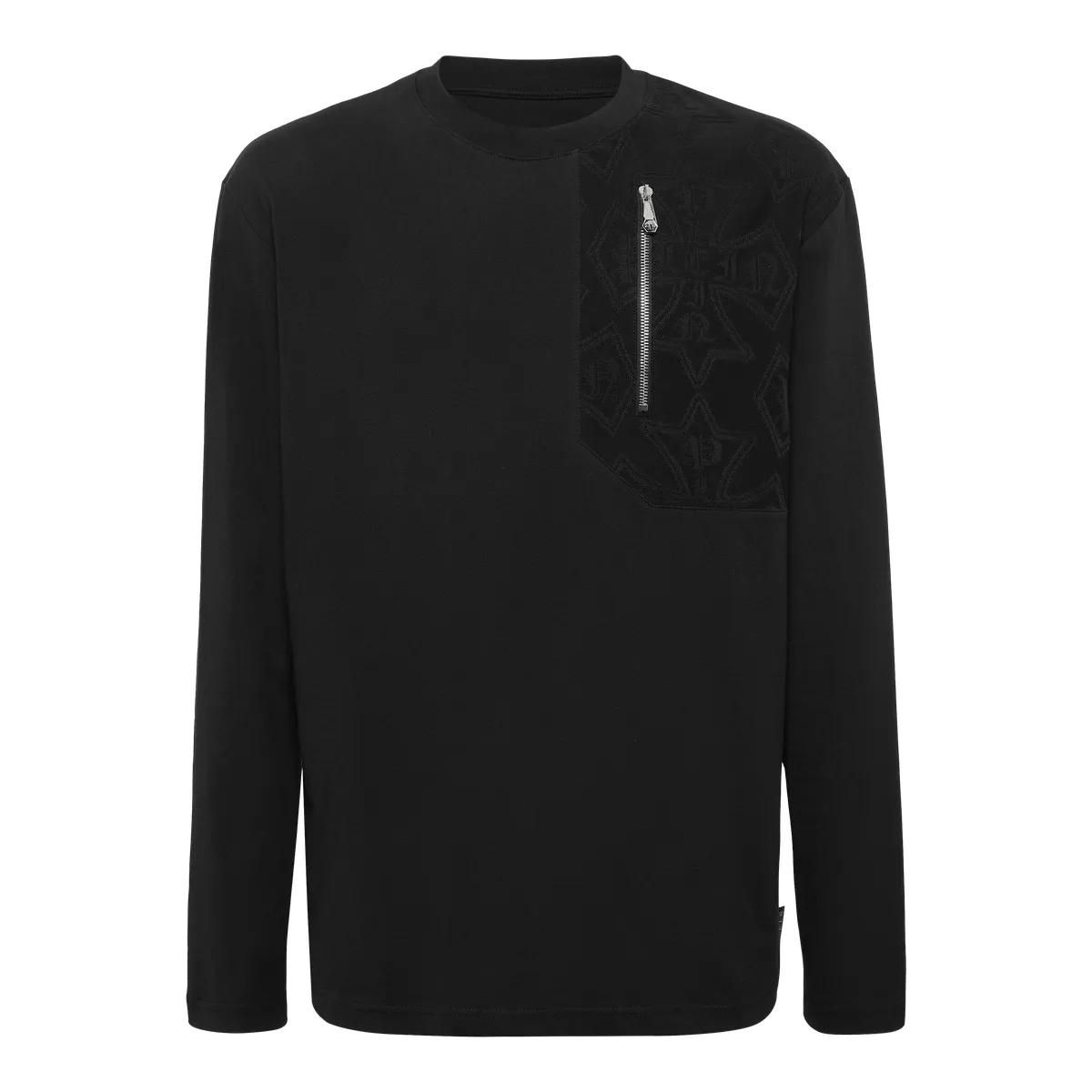 Langarmshirt mit Jacquard-Einsatz