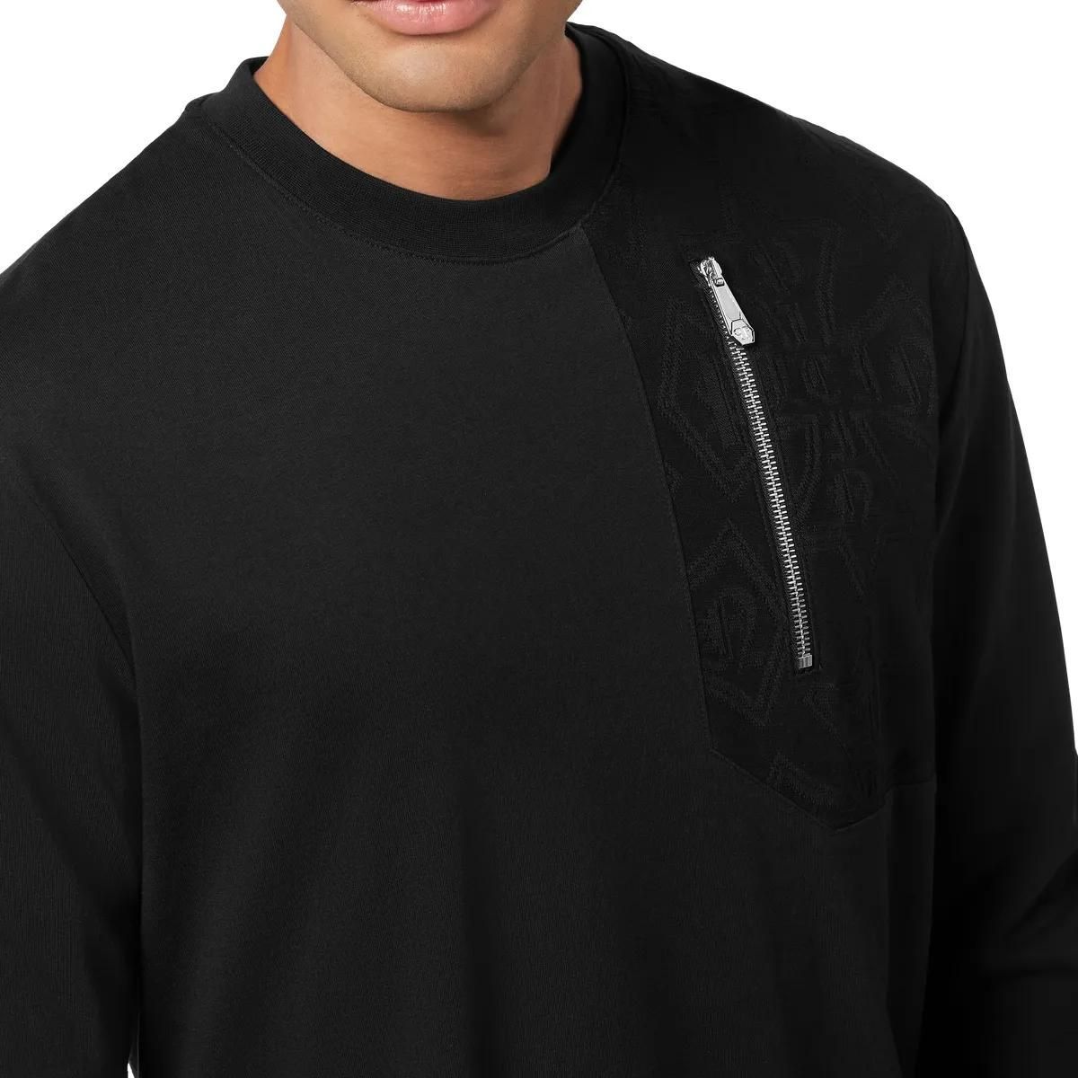 Langarmshirt mit Jacquard-Einsatz