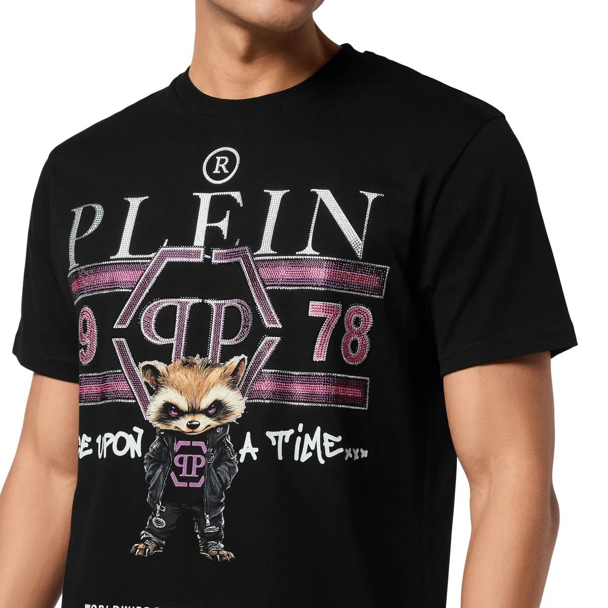 T-Shirt mit Grafik-Waschbär-Print und Rundhalsausschnitt