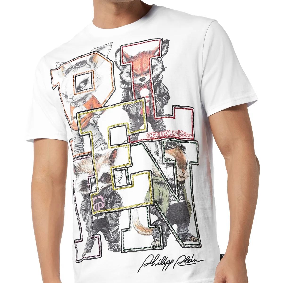 College Animals Grafik Baumwoll-T-Shirt