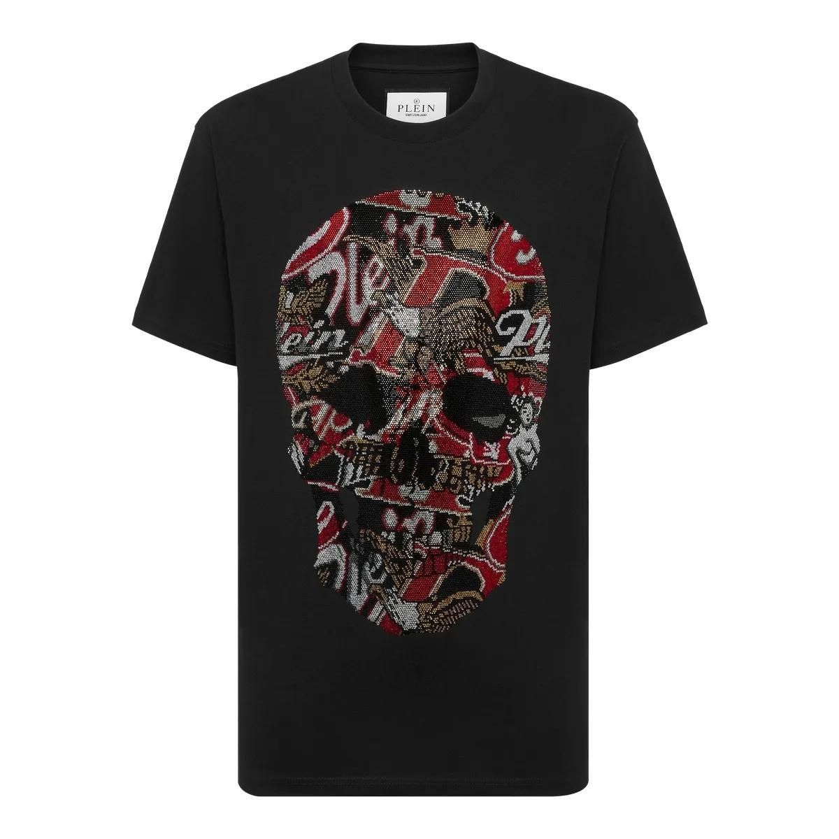 Totenkopf Grafikdruck Baumwoll-T-Shirt