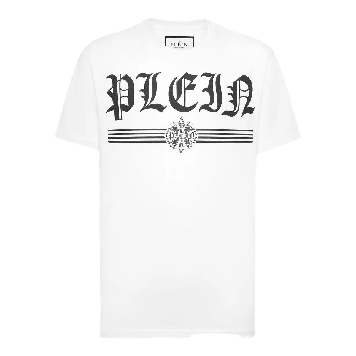 T-Shirt mit Gothic-Logo-Print und kurzen Ärmeln