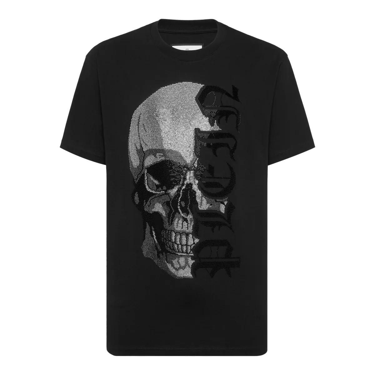 Grafik Schädel Druck Baumwoll T-Shirt