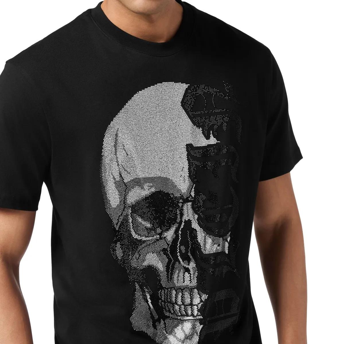 Grafik Schädel Druck Baumwoll T-Shirt