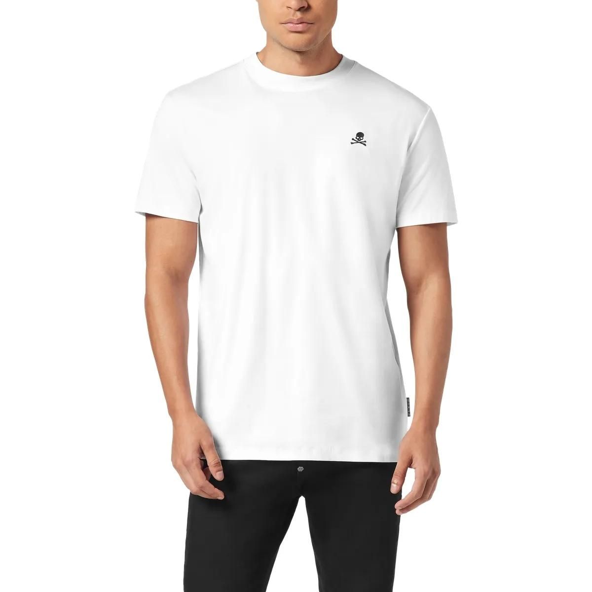 T-Shirt Rundhalsausschnitt mit Schädelstickerei