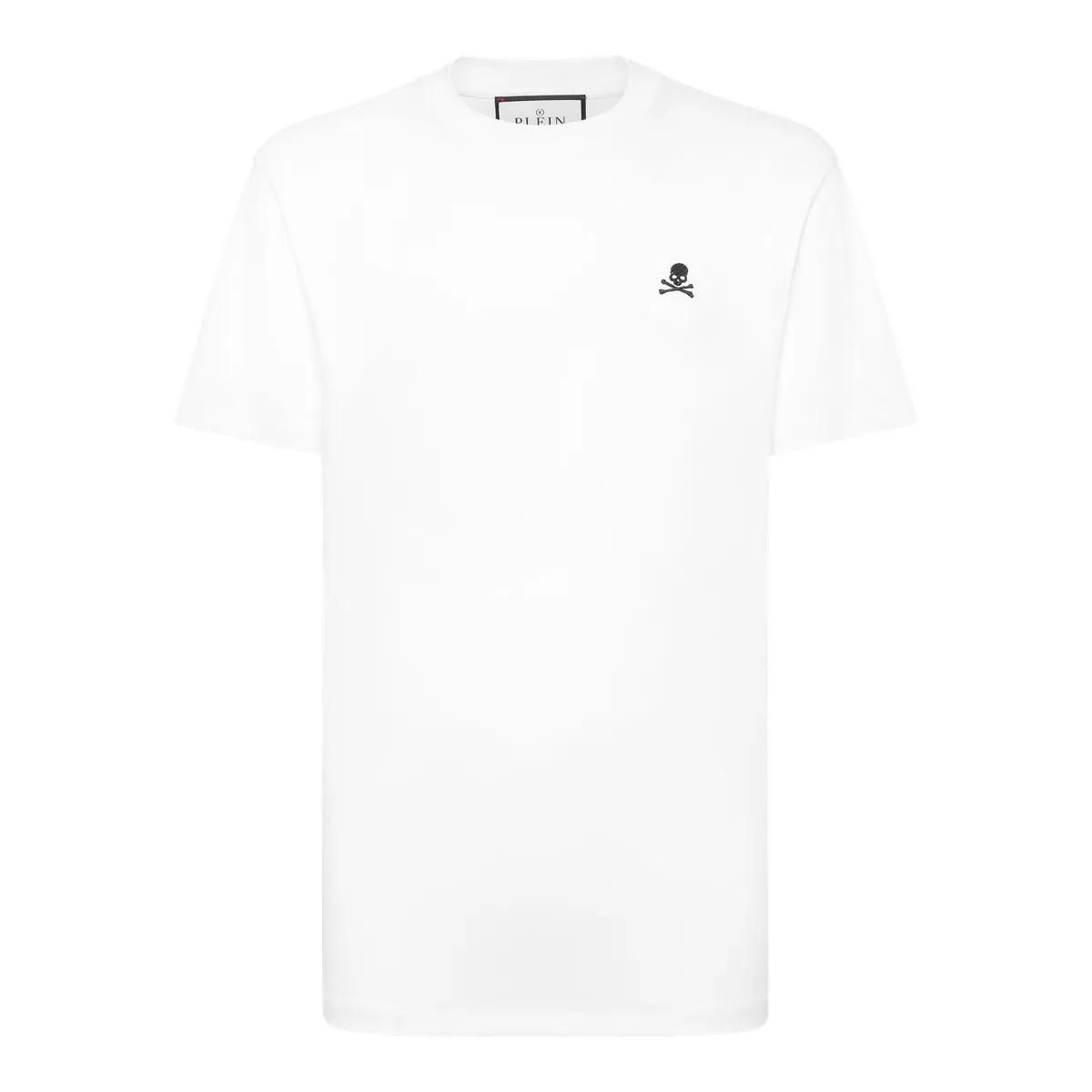 T-Shirt Rundhalsausschnitt mit Schädelstickerei