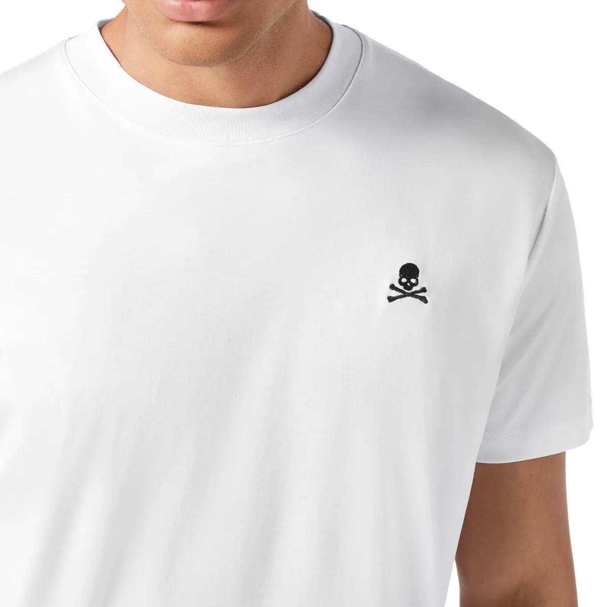 T-Shirt Rundhalsausschnitt mit Schädelstickerei