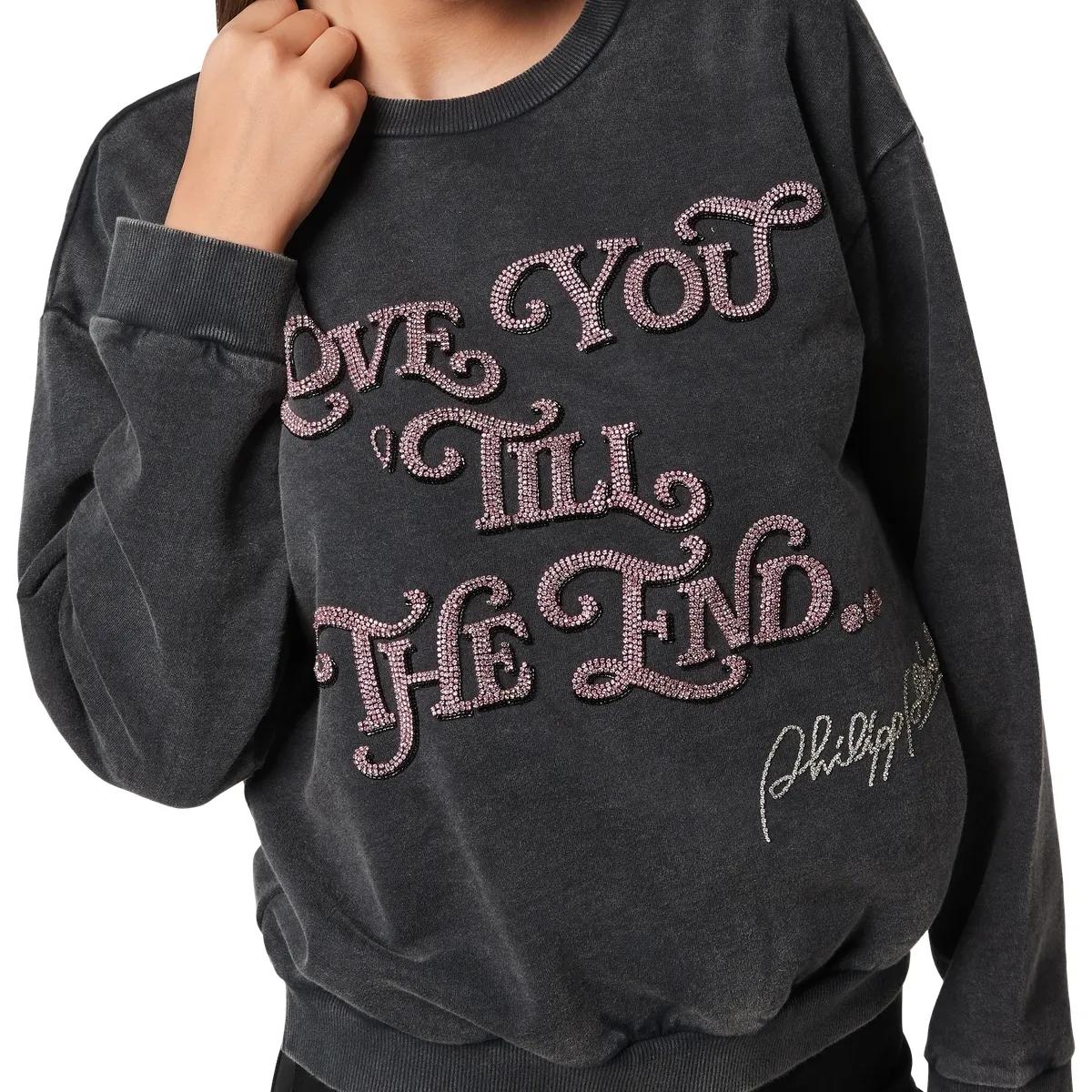 Sweatshirt mit grafischem Print und Verzierungen