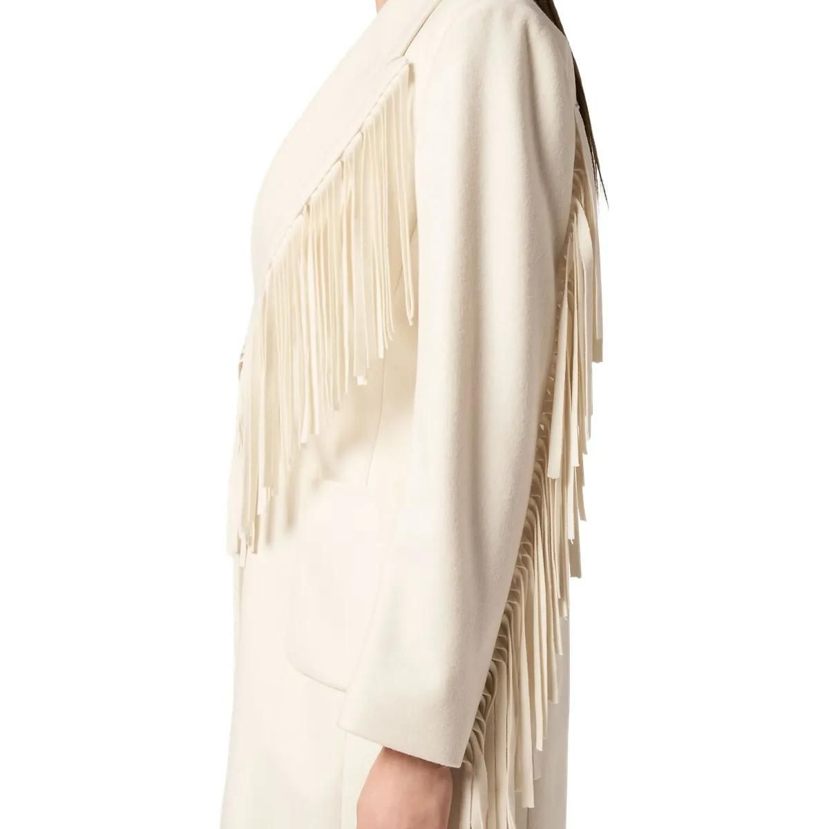 Mantel aus Wollmischung mit Fransen