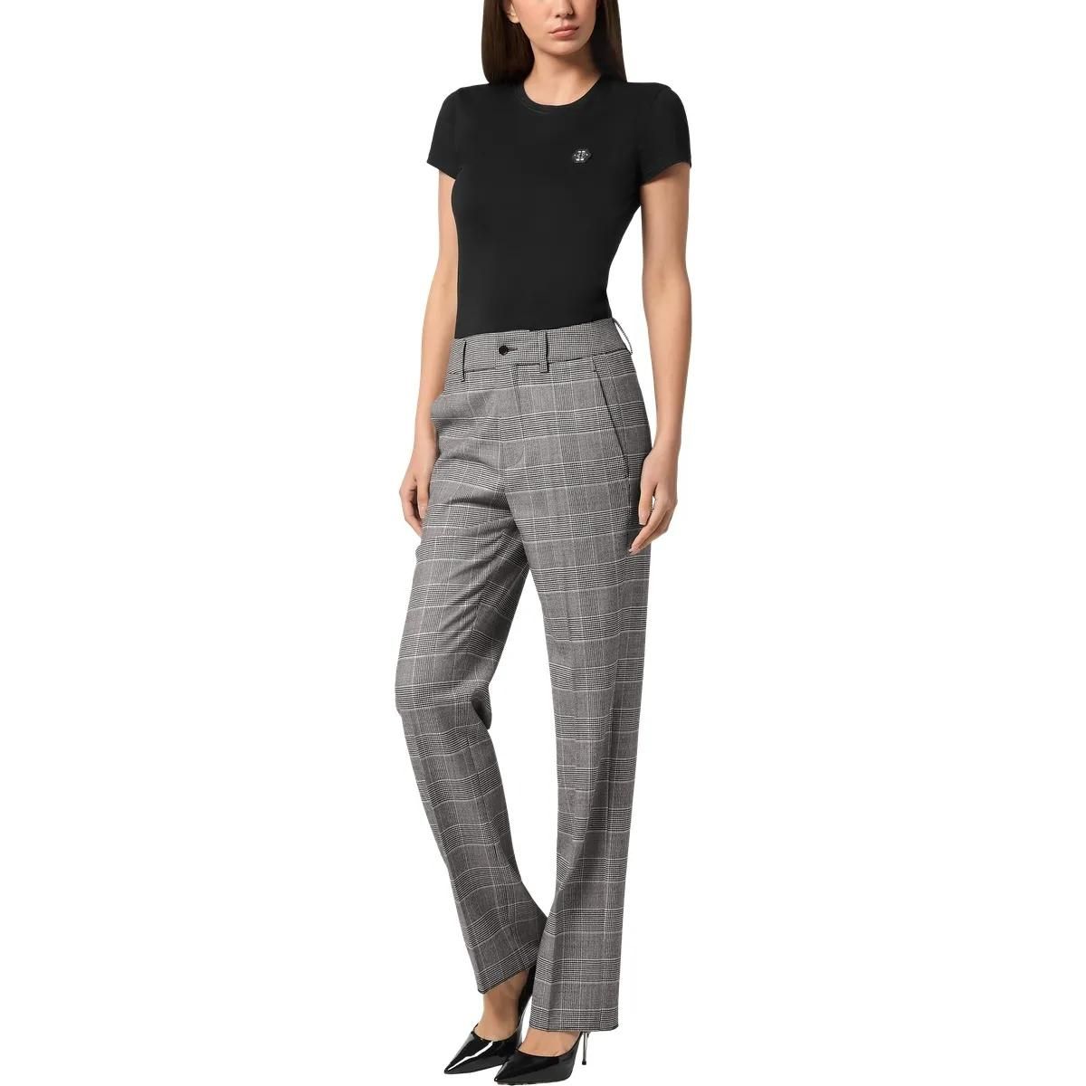 Prince of Wales Karomuster Gerade Hose