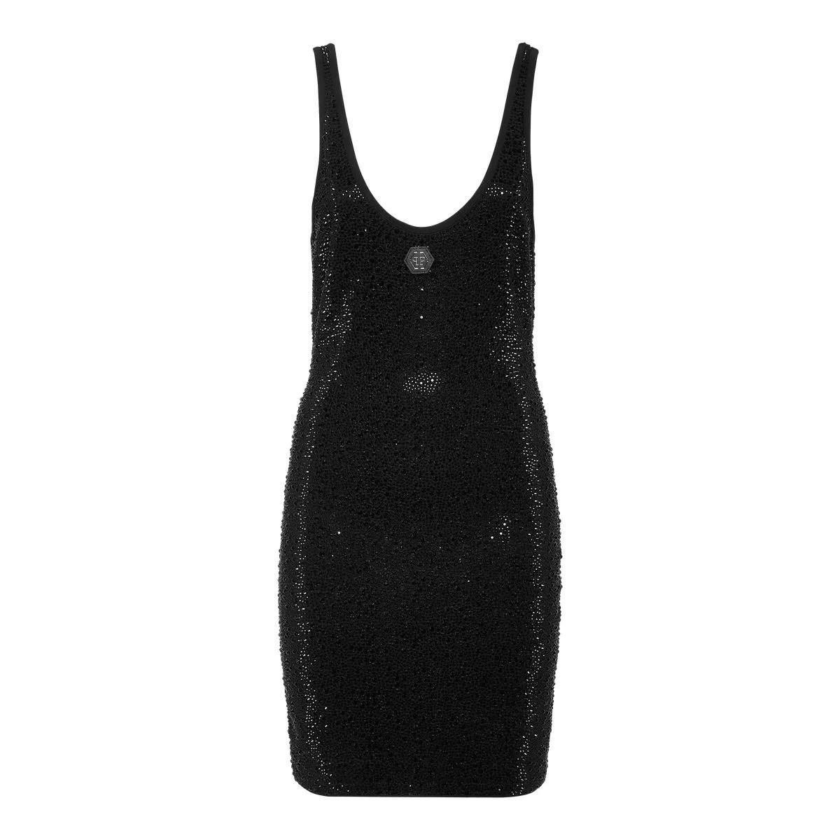 Juwelenbesetztes Tank-Minikleid