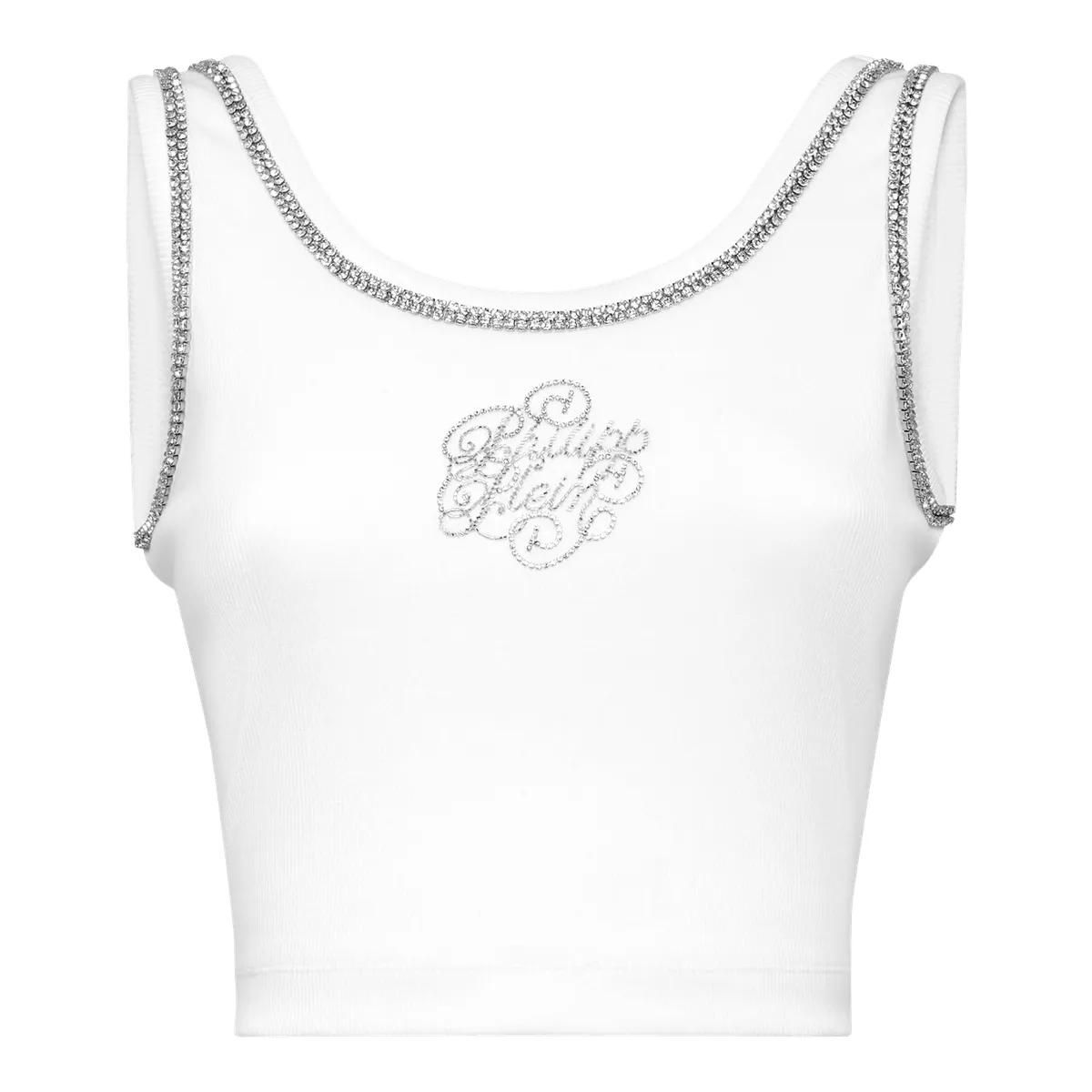Kristallverziertes Crop-Tanktop