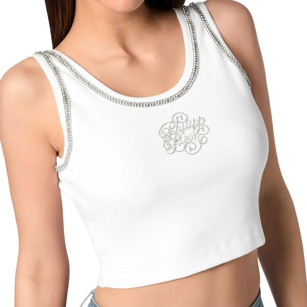 Kristallverziertes Crop-Tanktop