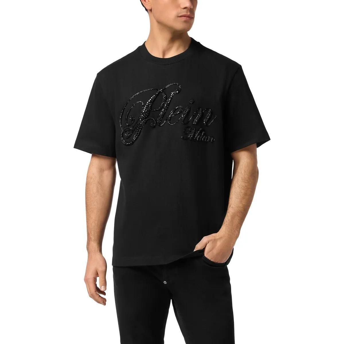 T-Shirt aus Jersey mit Strasslogo