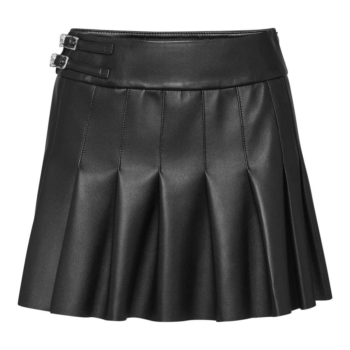 Plissee Minirock aus Kunstleder