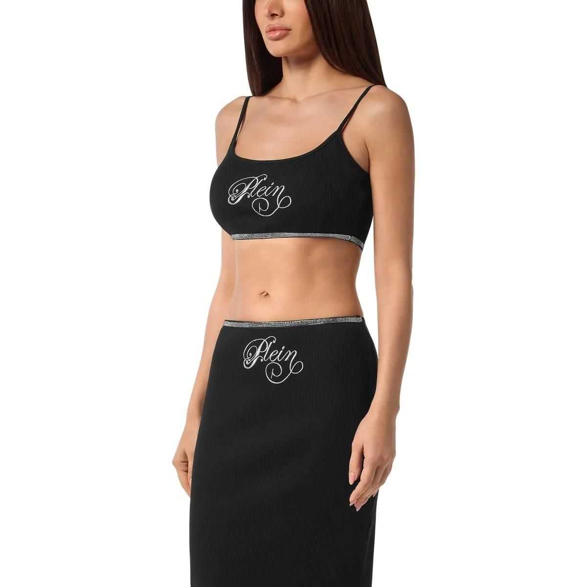 Geripptes Crop-Tanktop aus Strick