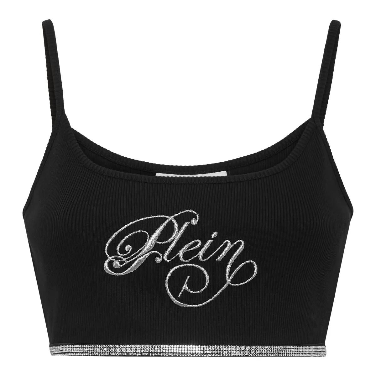 Geripptes Crop-Tanktop aus Strick