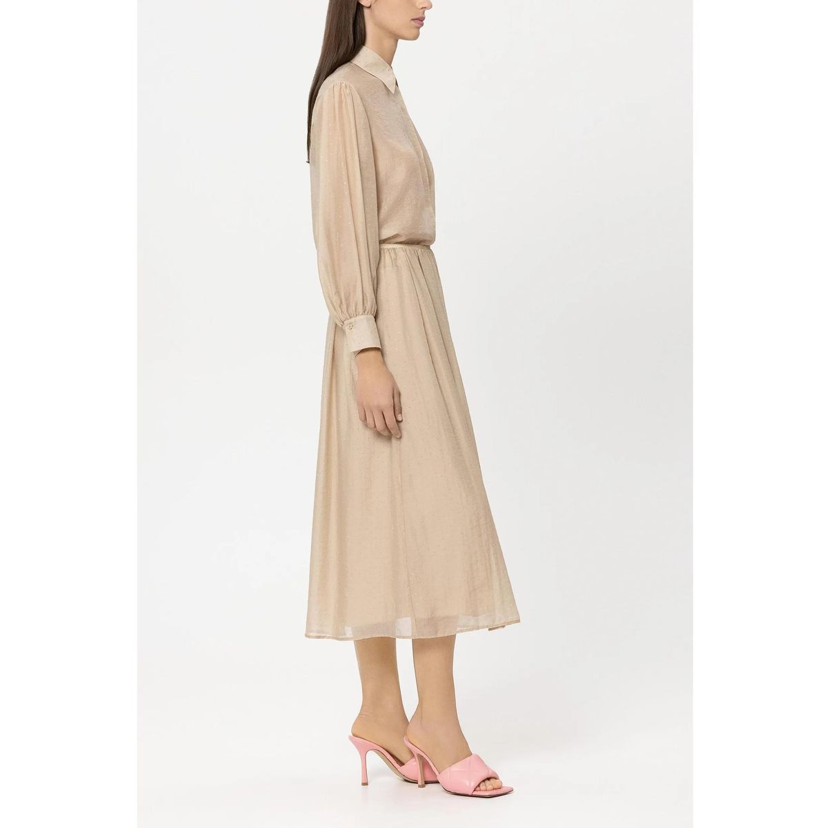 Elegante, transparente Bluse mit Glitzerakzenten