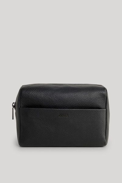 JOOP! Schwarze Leder Kulturtasche Kulturbeutel Reiseaccessoire