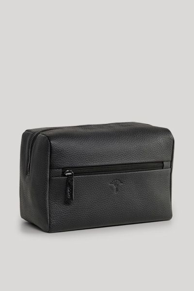 JOOP! Schwarze Leder Kulturtasche Kulturbeutel Reiseaccessoire