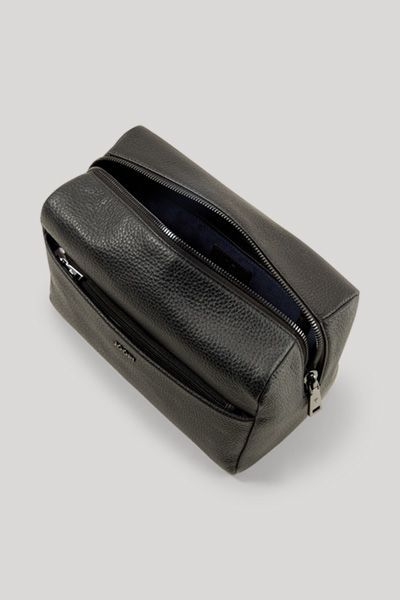 JOOP! Schwarze Leder Kulturtasche Kulturbeutel Reiseaccessoire