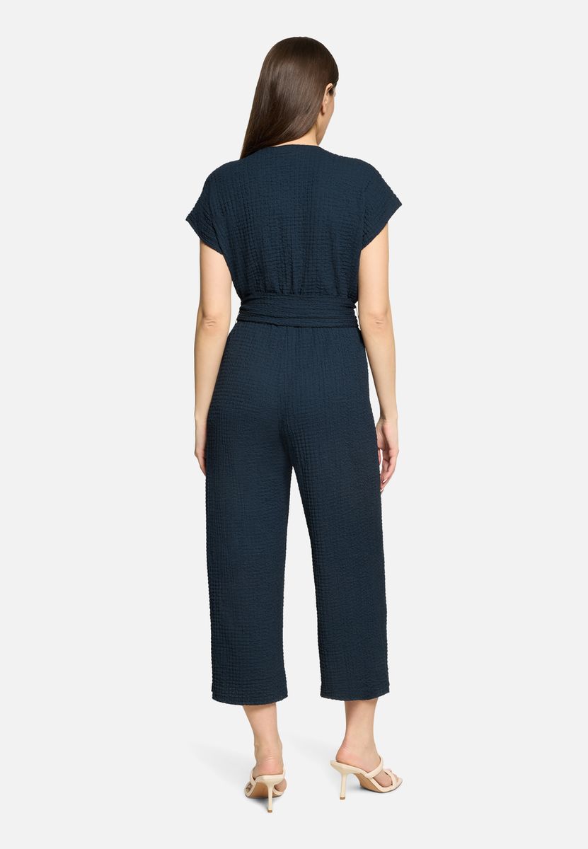 Gekürzter, Weitbeiniger Jumpsuit mit V-Ausschnitt