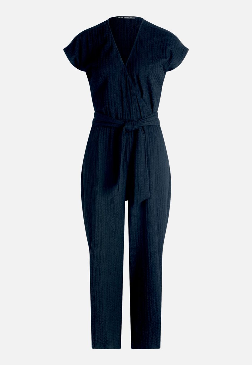 Gekürzter, Weitbeiniger Jumpsuit mit V-Ausschnitt