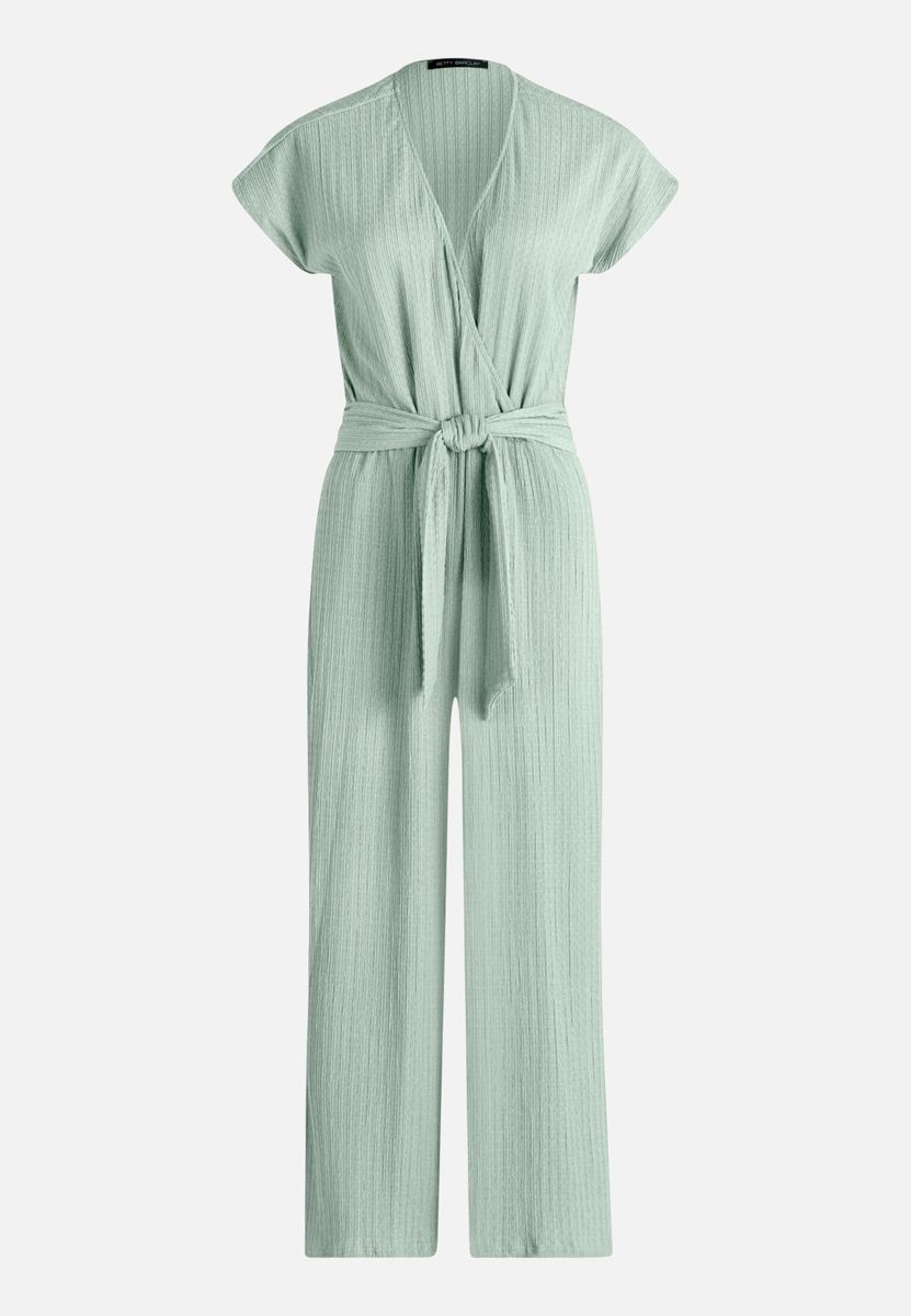 Gekürzter, Weitbeiniger Jumpsuit mit V-Ausschnitt