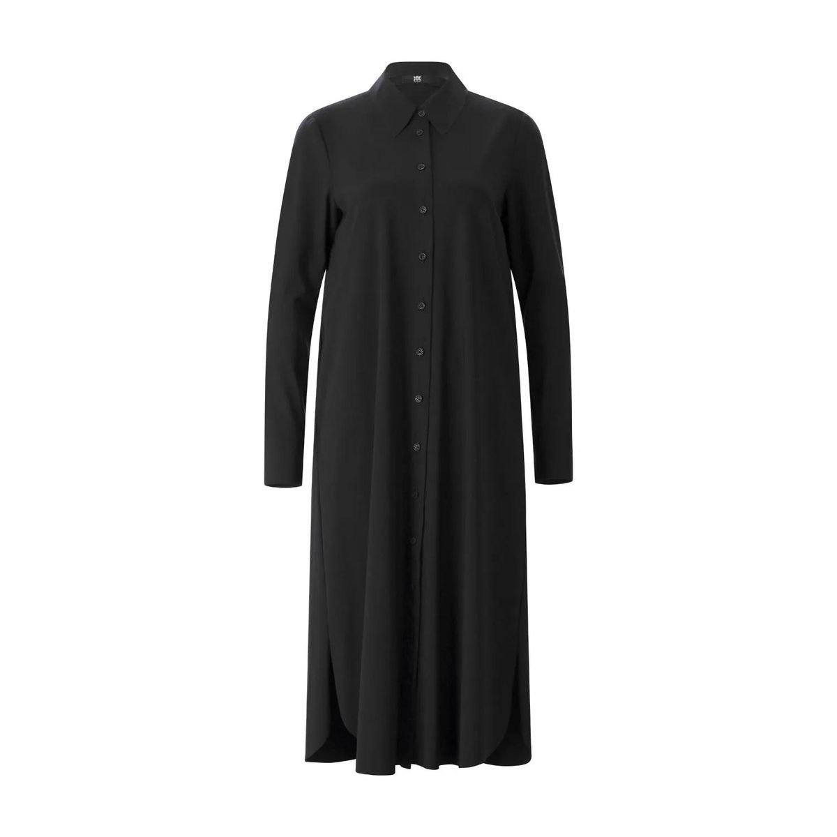 Elegantes schwarzes Midi-Hemdkleid