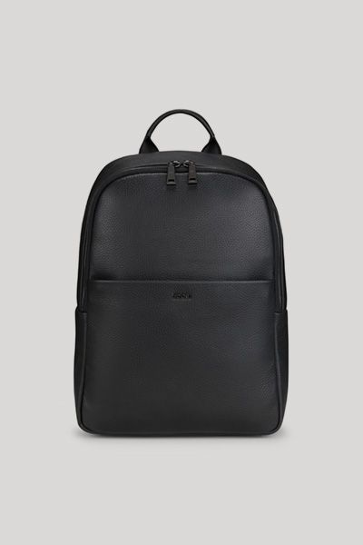 Joop! Cardona Miko Rucksack aus schwarzem Leder mit Reißverschluss