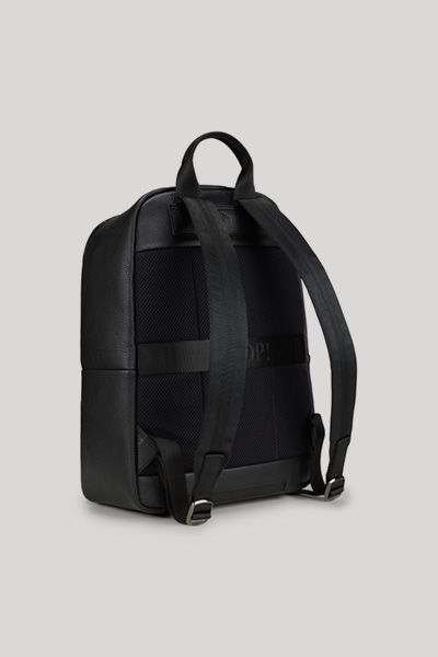 Joop! Cardona Miko Rucksack aus schwarzem Leder mit Reißverschluss