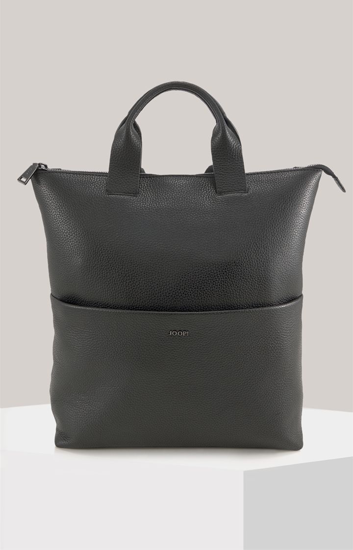 JOOP! Cardona Lars Schwarzer Lederrucksack mit Reißverschluss