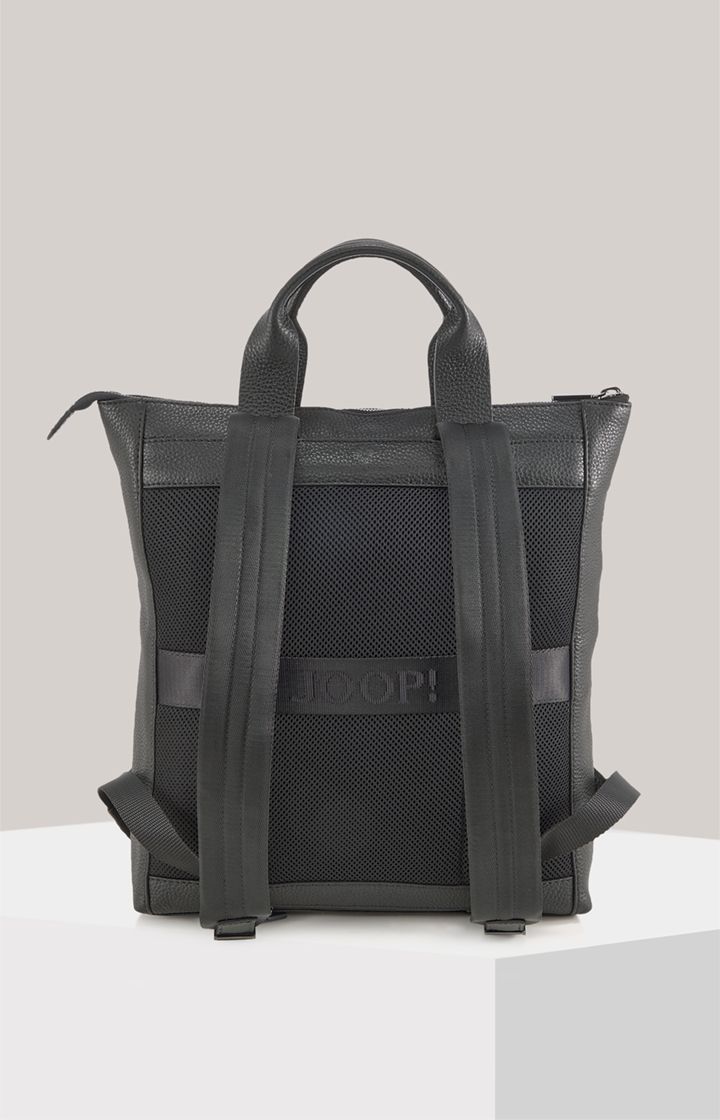 JOOP! Cardona Lars Schwarzer Lederrucksack mit Reißverschluss