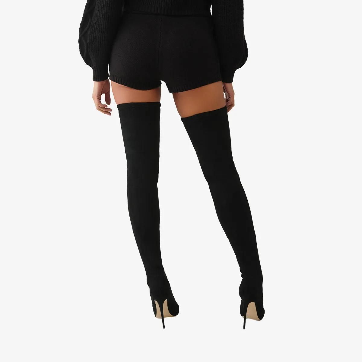 Gerippte Strick-Sweatshorts mit Kordelzug