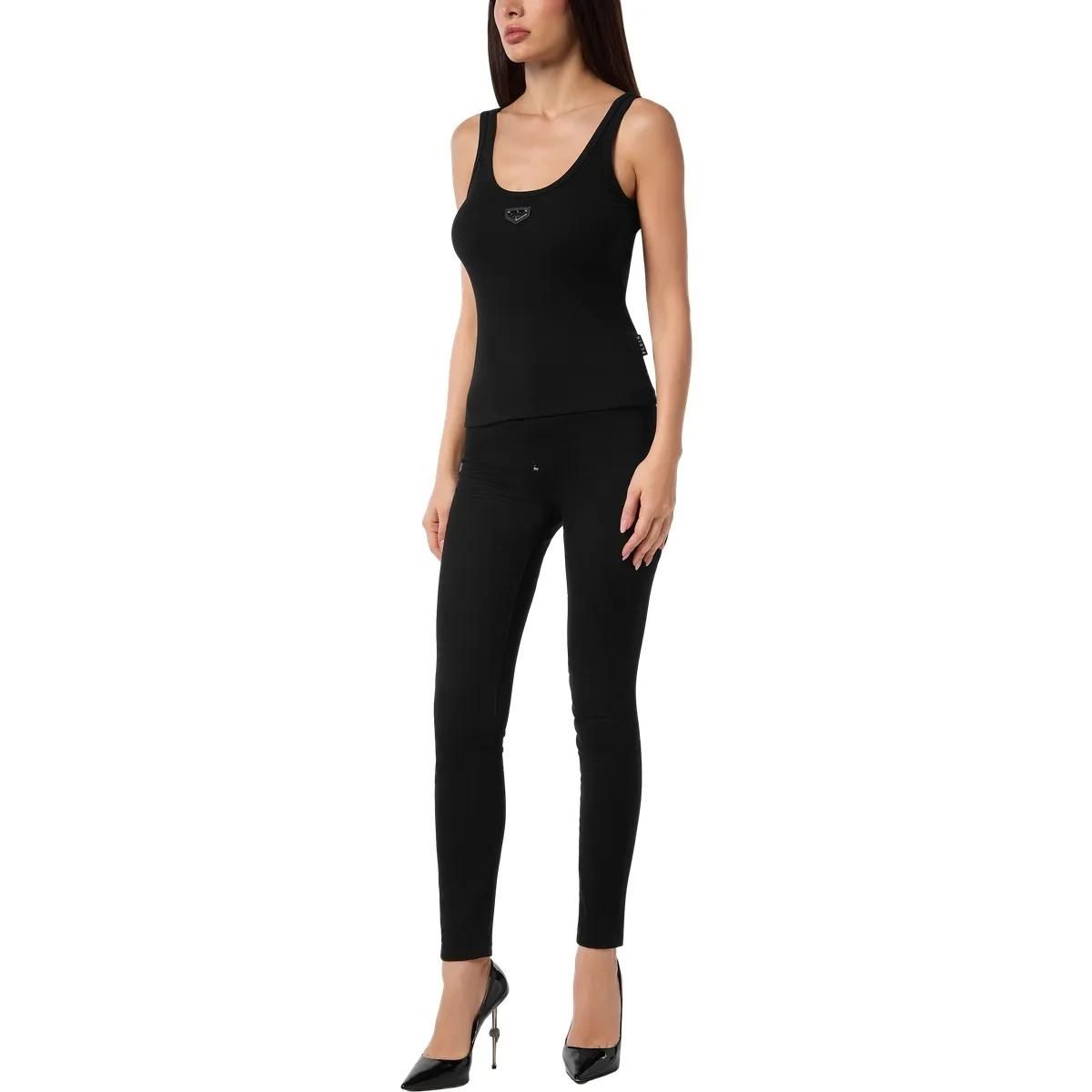 Geripptes Strick-Tanktop mit Logo