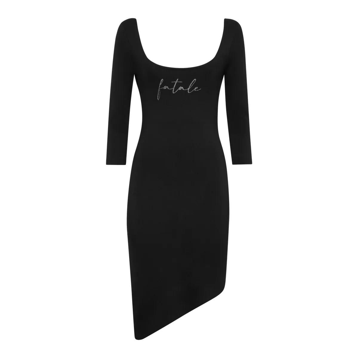 Figurbetontes Midikleid mit Kristall-Logo