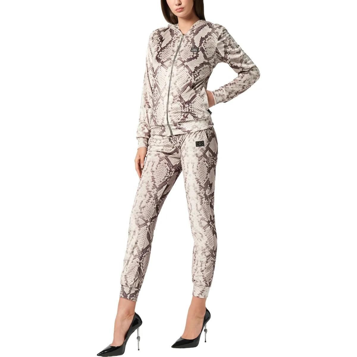 Kapuzenjacke mit Python-Print und Reißverschluss