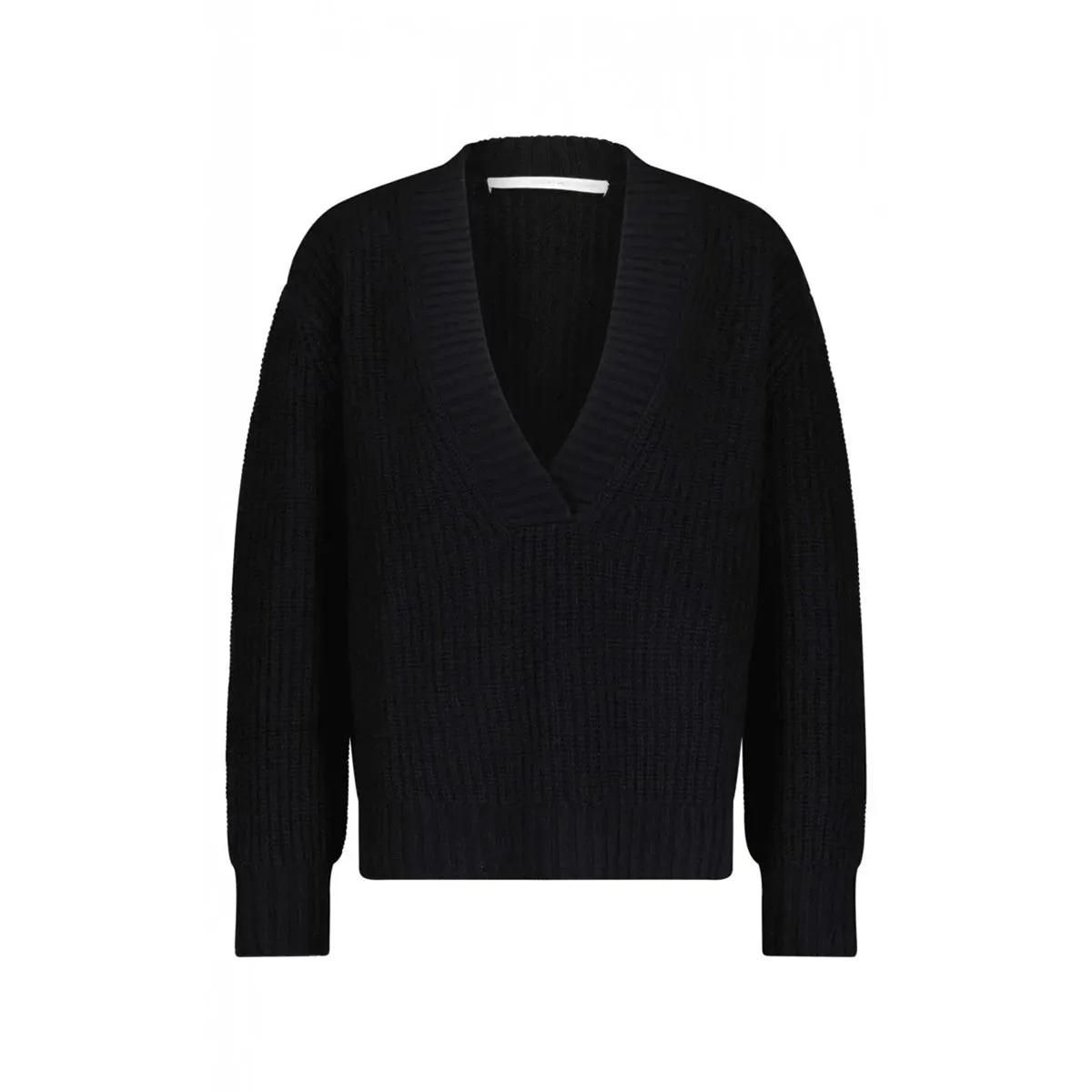 Oversize Woll-Kaschmir-Pullover mit V-Ausschnitt