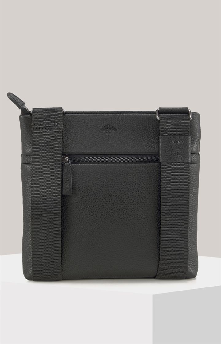 JOOP! Cardona Lian Schwarze Schultertasche Feinnarbiges Leder Umhängetasche