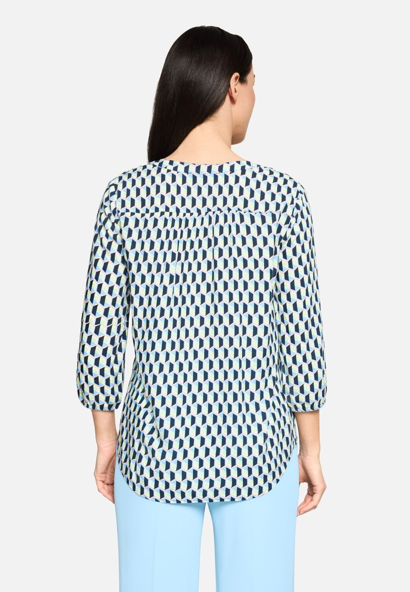 Geometrische Bluse mit 3/4 Ärmeln