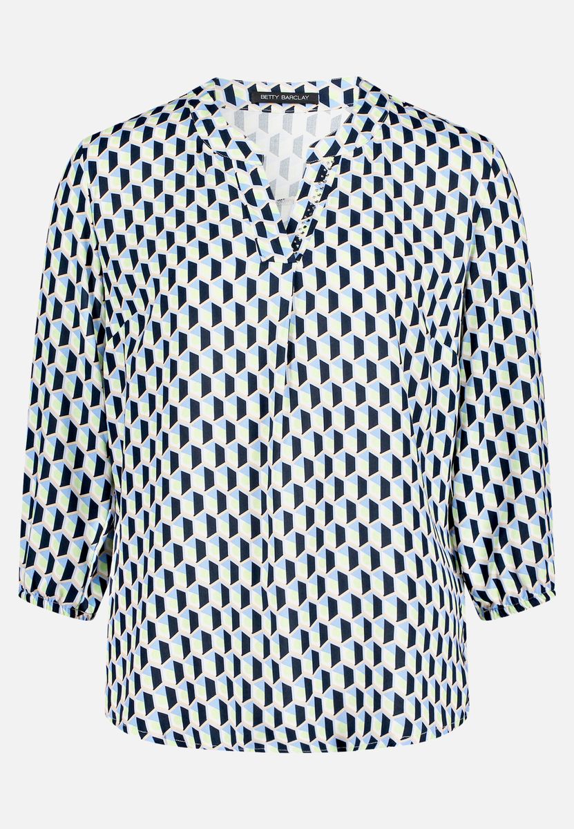 Geometrisch gemusterte 3/4-Arm Bluse